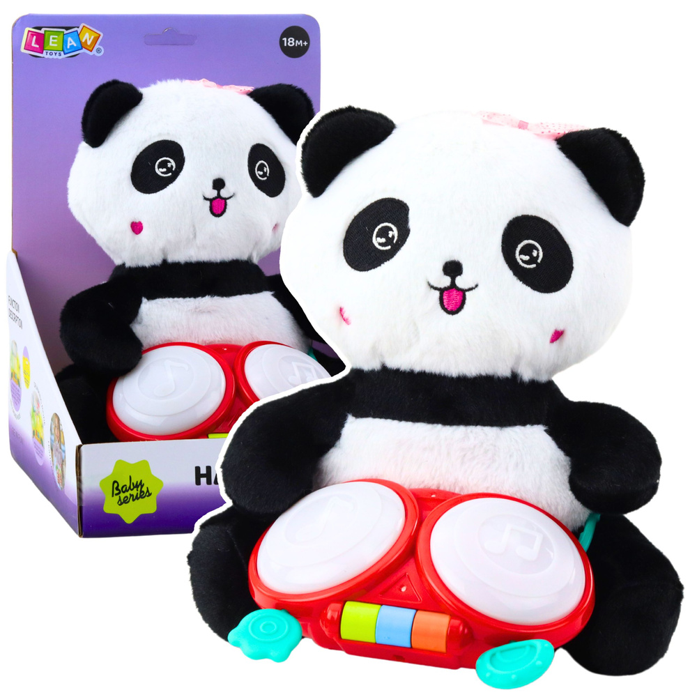 mamido Plyšová panda s bubnami a efektmi