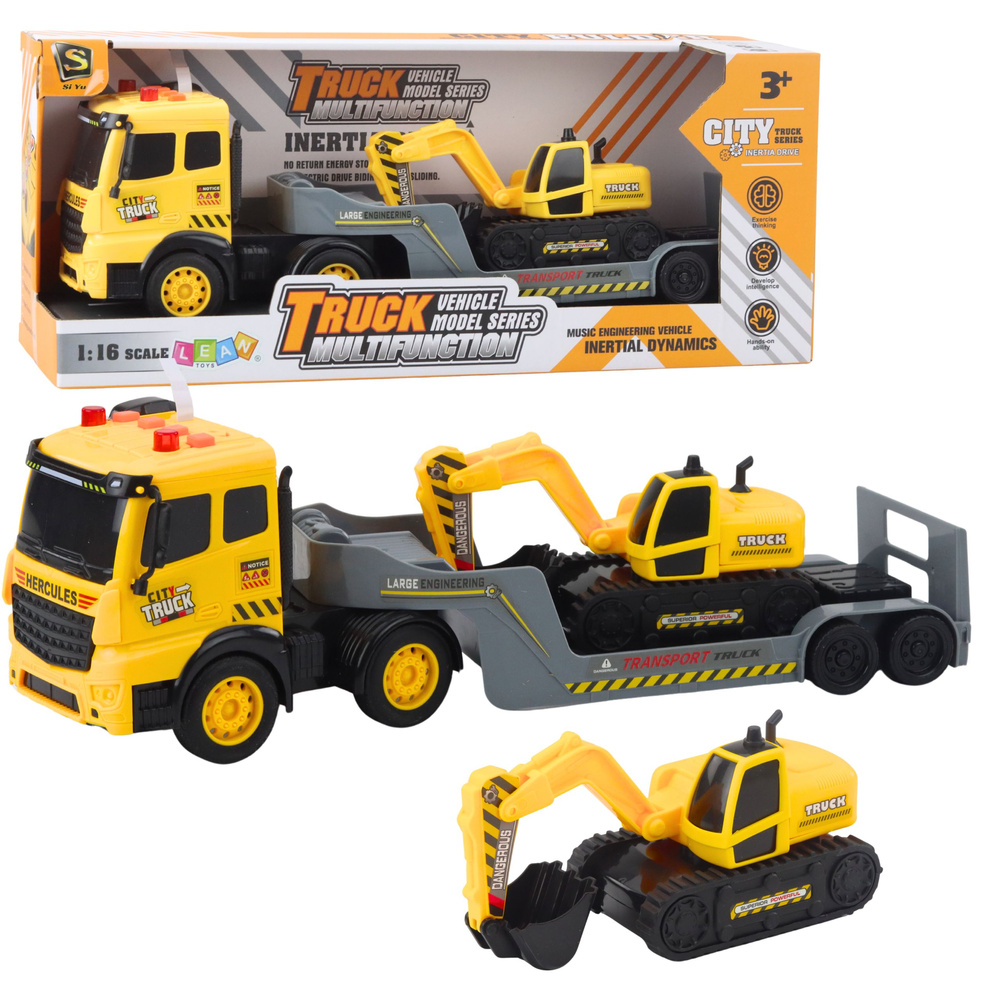 mamido Nákladné vozidlo s bagrom Caterpillar otočné o 360° 1:16 žlté