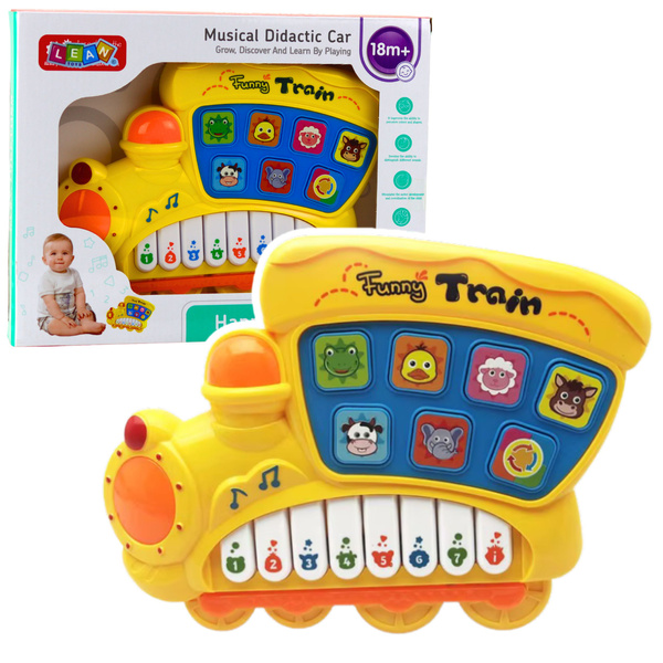 mamido Vzdelávacie elektrické piano Lokomotíva pre batoľatá žlté
