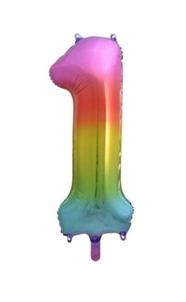 mamido Fóliový balónik číslo 1 dúhový 85 cm