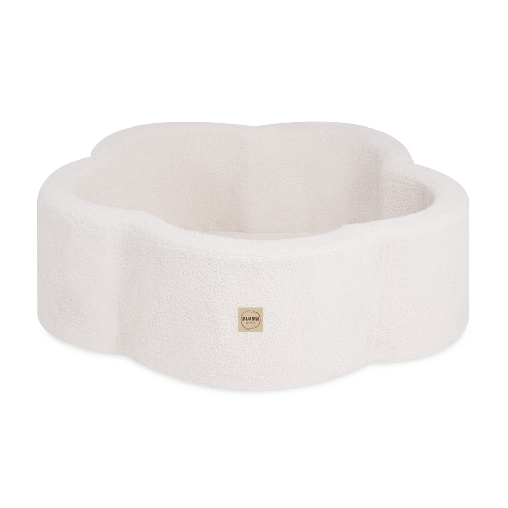 E-shop PLUSH NEST PLUSH NEST Suchý bazén Kvetinová zóna 95 × 30 cm, baránok krémový s podložkou