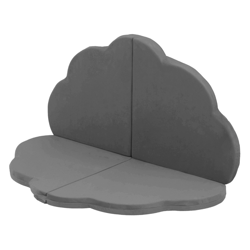 PLUSH NEST  PLUSH NEST Plyšová hracia podložka v tvare kvetu Samet 120 × 120 × 5 cm sivá