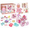 Bábika bábätko s kočíkom a doplnkami Baby Sweet Love MT1596
