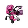 mamido Kočárek pro panenky Alice hluboký 2v1 růžový1
