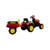 Šlapací traktor s přívěsem Branson červený3