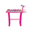 Keyboard s mikrofonem a židličkou USB růžový 1
