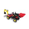 Velký šlapací traktor Branson s lopatou červený2