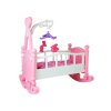Postýlka pro panenky s kolotočem růžová2
