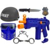 Policejní sada SWAT Maska Přilba Odznak Pistole 36 cm2