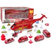 Sada hasičských vozidel Hasičské auto Záchranářský vrtulník1