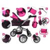 Multifunkční kočárek pro panenky 4v1 černý02