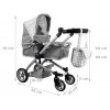 Multifunkční kočárek pro panenky 4v1 šedý04
