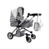 Multifunkční kočárek pro panenky 4v1 šedý09