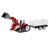 Kamion + traktor s vlečkou na dálkové ovládání červený 4