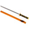 Drevený meč v pomarančovej farbe ako rekvizita pre rytiera, 73 cm