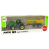 Elektrické autíčko Farmársky traktor s prívesom D Zelený