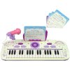 Elektrické detské klavír s klávesnicou v ružovej farbe so zabudovaným USB a notami