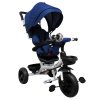Trojkolka T4 modré jeans R-Sport otočná o 360 stupňov, kolesá EVA, brzda, voľnobežka