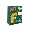 Papierová darčeková taška Zelený dinosaurus 41,5 cm x 30 cm x 12 cm