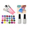 Sada na tetovanie s trblietkami, lepidlo, diamanty, štetce, 187 vzorov