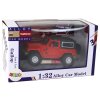 Terénne auto na trecí pohon na batérie, kovové červené 1:32
