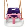Detská záhradná hojdačka, závesné kreslo, pevná 3v1 s košíkom, ružovo-biele
                        popruhy