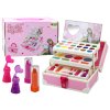 Kufrík s kozmetickým setom trblietky, tiene, rúže, laky na nechty