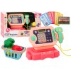 Pokladňa pre učenie počítanie peňazí s košíkom svetlom a zvuky ružová