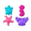 Sada morských formičiek na piesok 4 kusy krab, korytnačka, hviezdice, ružový koník