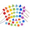 Drevené korálky na navliekanie farebné 39 dielov