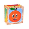 Drevené kocky ovocné puzzle 4 kocky 6 obrázkov