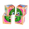 Drevené kocky ovocné puzzle 4 kocky 6 obrázkov