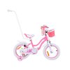 RoyalBaby detský bicykel STAR GIRL s košíkom postranné kolieska a tyč na tlačenie 14" ružové