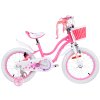 RoyalBaby dievčenské kolo STAR GIRL s košíkom a bočnými kolieskami 16" ružové