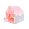 Detský prenosný skladací stan domček ružový