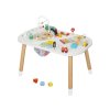 Detský drevený multifunkčný stolček s činelmi a autodráhou