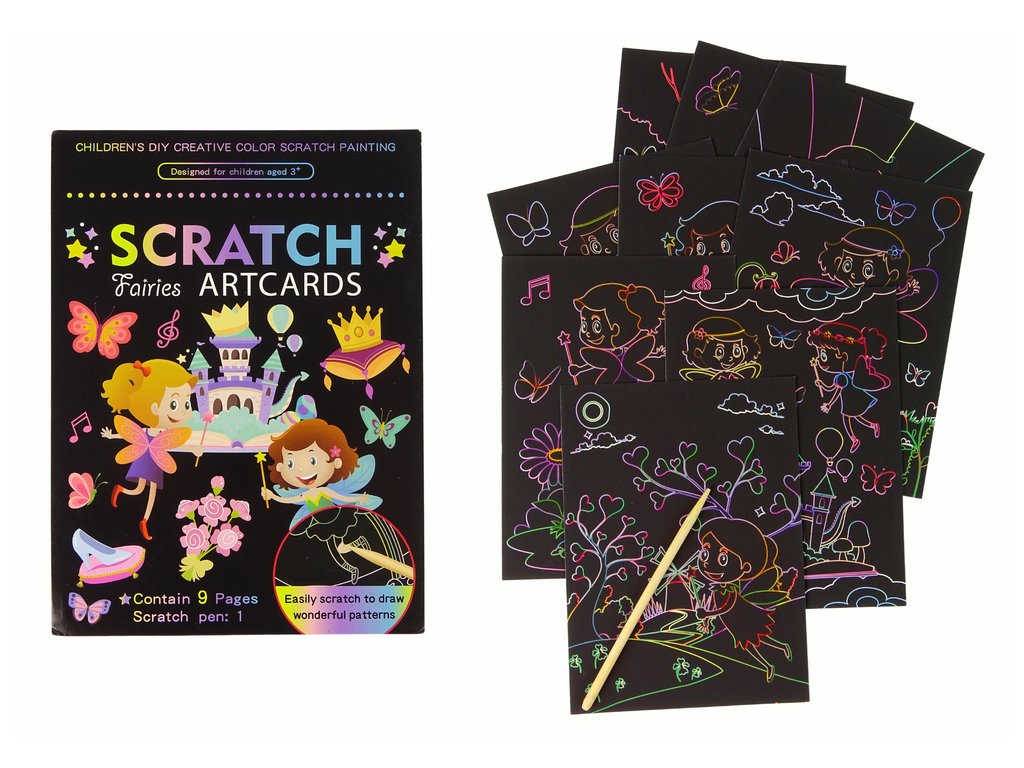 Carte de colorat de răzuit pentru copii Zână