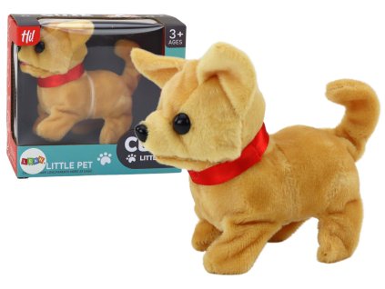 Câine interactiv de pluș se plimbă și latră bej