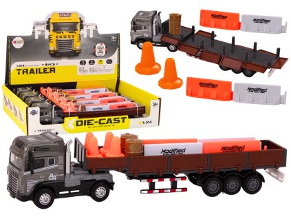 Camion cu remorca 1:24 TIR cu accesorii, sunete si lumini