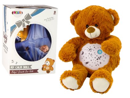 Teddy Bear Sleeping Lights Sună în modul de noapte și de zi maro