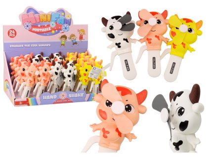 Evantai de mână Vaca pentru copii 3 culori