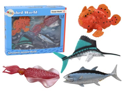 Set figurine animale de mare caracatita pesti oceanic 4 bucati