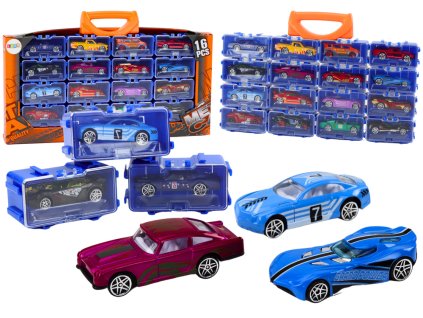 Set mașini metalice într-o cutie 16 buc