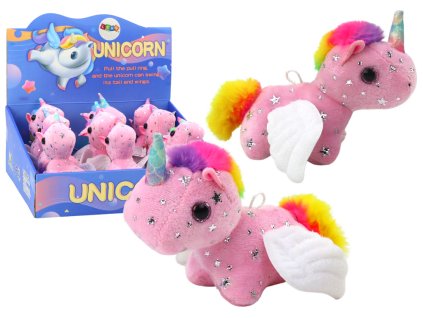 Unicorn de pluș roz săritor