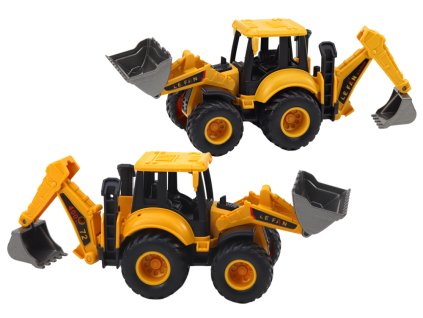 210742 stavebni vozidlo bagr dve lzice nastavitelny zluty