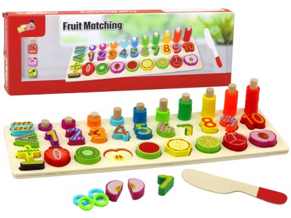 Set Educativ Placă De Lemn Sortare Fructe Învățare Matematică