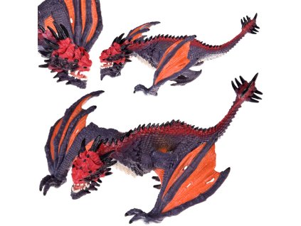 Figurină de jucărie dragon gri-portocaliu 21 cm