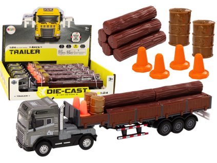 Camion cu remorcă și accesorii 1:24