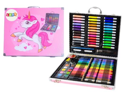 Set de artă într-o cutie cu unicorn 150 buc