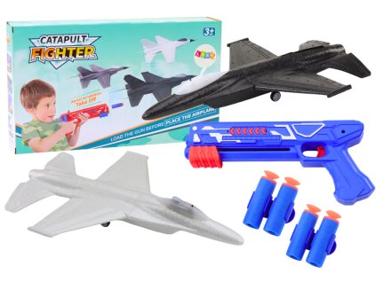 Pistol pentru cartușe și pentru împușcare aeronave 2 în 1 albastru